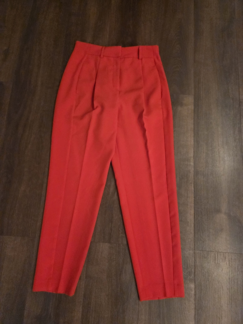 Gorgeous Express Red High-Waist Tapered Dress Pants